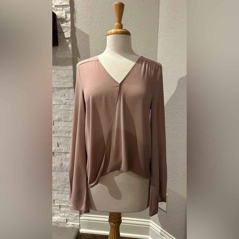 Olivaceous Mauve V-Neck Blouse